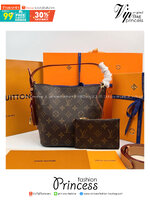 RI หนังแท้ | LV All In BB bag Monogram Canvas กระเป๋าทรงบัคเก็ต ออกแบบมาให้มีความจุที่เหมาะสำหรับทริปเดินทาง Monogram แคนวาสสุดไอคอนิกยกระดับความหรูหราด้วยฮาร์ดแวร์สีทอง