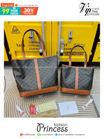 Celine Cabas In Triomphe canvas and leather / Celine Tote Bag กระเป๋าสะพายทรงโท้ทใบใหญ่ รุ่นยอดนิยม งานสวยหรูคลาสสิคไม่มีเอ้าท์ ภายในโล่งกว้าง