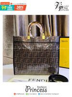 FENDI Sunshine Large jacquard FF sequins shopper / Fendi Tote bag 36cm พร้อมส่ง กระเป๋าสะพายทรงโท้ท ปักเลื่อมแวววาว รุ่นใหม่ สวยหรู **สินค้าเกรดออริจินอล 1:1 สลับแท้