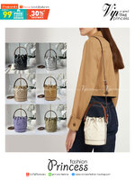 6 สี Tory Burch Puffy Mini / Tory burch T Monogram Puffy Patent Mini Bucket Bag / Tory Bucket Bag กระเป๋าบัคเกต size เล็ก โดดเด่นด้วยโลโก้ตัวนูนปั๊มด้านหน้า