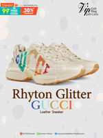 GUCCI RHYTON GLITTER GUCCI LEATHER SNEAKER