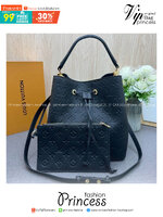 ORI หนังแท้ | LV NeoNoe MM Bucket bag Monogram Flower กระเป๋าสะพายทรงบัคเก็ต ลาย Monogram Flower โดดเด่นเพิ่มสไตล์ มีเสน่ห์ชวนหลงใหล