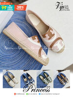 Tory Burch Espadrilles / Tory burch Poppy Espadrille Canvas / TORY BURCH SHOES เกรดออริจินอล พร้อมส่ง ภาพถ่ายจากสินค้าจริง ใช้งานต่างประเทศได้