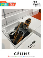 หนังแท้ Ori CELINE BELT LOGO 25MM / Celine Vintage Logo Leather Belt ออริจินอลเกรด รุ่นนี้สวยมากหนังดีมากแบบเทียบแท้หนังนิ่มมาก ทำจากหนังแท้ งานละเอียด ตัตเย็บสวยงาม หนังดีถอดแบบมาจากของแท้ หัวเข็มขัดโลโก้แบรนด์แบบ 3D Vintage สีดำ ปั้มโลโก้คมชัดคล้ายของจร