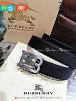 Burberry Leather Belt VIP Gift With Purchase (GWP) เข็มขัดหนังแท้ดีไซน์สวยหรูคลาสสิคพรีเมี่ยมกิ๊ฟ Limited Edition จาก Burberry DutyFree Counter โดดเด่นที่หัวเข็มขัดโลโก้แบรนด์พร้อมสายเข็มขัดหนังแท้ Saffiano สีดำสุดคลาสสิคเอ้าได้กับทุกชุดไม่มีเอ้าท์ ใน Ori