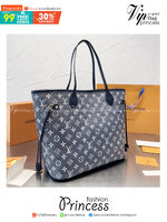 LV Neverfull MM Other Monogram Canvas - Handbags M22921 / LV DENIM TOTE BAG พร้อมส่ง ดีไซน์ใหม่ที่ฮอตที่สุด กระเป๋าใบใหญ่ทรง tote มาพร้อมใบลูก ภายในโล่งกว้าง มีช่องซิปแยกให้ ใบใหญ่ก็ใส่ของได้เยอะมากๆ