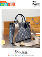 LV OnTheGo Denim / LV Tote Denim Bag กระเป๋าทรงโท้ทงานผ้าเดนิมสังเคราะห์ปักลายโมโนแกรม คูลสุด ใครเห็นต้องเป็นคลั่งรัก
