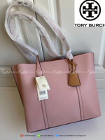 TORY BURCH LEATHERS BAG กระเป๋าทรง TOTE ใบใหญ่ ใส่ของได้จุใจมากแม่!!! วัสดุหนังแท้คุณภาพเกรดพรีเมียม ชมพู