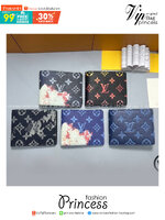 ORI หนังแท้ | LV Multiple Wallet / LV Short Wallet / LV Damier Graphite Wallet กระเป๋าสตางค์ใบสั้น กระเป๋าสตางค์ผู้ชาย