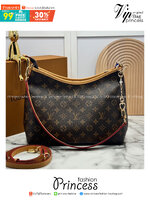 ORI หนังแท้ | LV CarryAll Monogram canvas 30cm กระเป๋าสะพายแครี่ออลรุ่นใหม่ ใบใหญ่จะของได้เยอะดีไซน์เรียบหรู มาพร้อมห่วงโซ่หัวใจห้อยสุดคิ้ว และสายสะพายแยกถอดได้ สวยหรูคลาสสิก