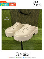 GUCCI platform perforated G sandal / GG Sandel รองเท้า GG เกรดออริจินอล สลับแท้ พร้อมกล่อง ภาพถ่ายจากงานจริง ใช้งานต่างประเทศได้