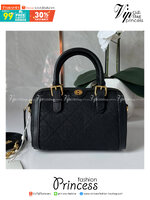 Small TORY BURCH T MONOGRAM PETITE BARREL BAG in black / Tory Bucket Bag สีดำคลาสสิก กระเป๋าทรงขนมจีบ กระเป๋าทรงหมอนดีไซส์มินิน่ารัก