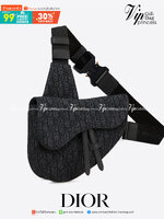 CHRISTIAN DIOR SADDLE BAG Black Dior Oblique Jacquard