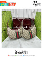 ORI หนังแท้ | Gucci Ophidia small shoulder bag / Gucci Hobo Bag กระเป๋าสะพายทรงโฮโบรูปพระจันทร์ มอบชีวิตชีวาให้กับมรดกของแบรนด์ด้วยแถบ Web