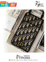 Dior 30 montaigne long wallet /Dior phone bag เกรดออริจินอล กระเป๋าเงินใบยาวลาย dior oblique ติดโลโก้ CD สีทองด้านหน้า