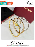 Cartier JUSTE UN CLOU BRACELET กำไลข้อมือตะปู หัวเพชร งานดีสุดเกรดออริจินิล วัสดุคุณภาพดี ไม่ลอกไม่ดำ พร้อมกล่องหนาตามแบบปั้มลายแบรนด์ ภาพสินค้าถ่ายจากงานขายจริง ใช้งานต่างประเทศได้