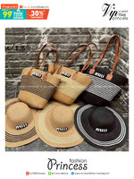 Set MIU MIU Tote Bag with Summer Hat สุดคุ้มในเซท 2 ชิ้น หมวกและกระเป๋าสะพายทรงโท้ทงานสานใบใหญ่ รับ Summer ดีไซน์เข้าชุด เหมาะมากกับการสะพายไปเที่ยวทะเล หรือจะใช้ในวันสบายๆก็ตอบโจทย์