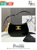 CELINE MEDIUM TILLY BAG IN shiny / Triomphe canvas กระเป๋าสะพายไหล่สุดปัง รูปทรงย้อนยุค สไตล์วินเทจลัคชู