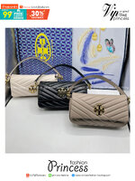 Tory Burch Kira Chevron Flap Small Shoulder Bag กระเป๋าสะพายดีไซน์รูปทรงคลาสสิค ดูผู้ดีหรูหรา เกรดออริ สลับแท้ 1:1 ใช้งานต่างประเทศได้