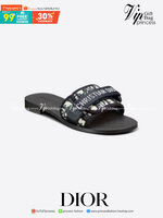 CHRISTIAN DIOR Sandals แตะ ชิค ชิล สวย หรู แมทส์ชุดง่าย ด้านบนลายผ้าแบรนด์