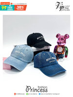 MIU MIU Denim baseball cap / MIU MIU Cap "ของมันต้องมี" หมวกงานคุณภาพที่สุด เกรดท็อปออริ เดนิมสุดคลาสสิก ใช้งานต่างประเทศได้