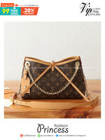 LV CarryAll BB bag กระเป๋าสะพายแครี่ออล ไซส์ใหม่ ดีไซส์ใหม่สุดไอคอนิกปรับโฉมใหม่ประจำฤดูกาลในดีไซน์สุดชิค ตกแต่งสายโซ่สีทองงดงามด้วย Monogram Flower