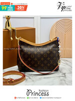 ORI หนังแท้ | LV CarryAll Monogram canvas 25cm กระเป๋าสะพายแครี่ออลรุ่นใหม่ ขนาดกำลังสวย ดีไซน์เรียบหรู มาพร้อมห่วงโซ่หัวใจห้อยสุดคิ้ว และสายสะพายแยกถอดได้ สวยหรูคลาสสิก