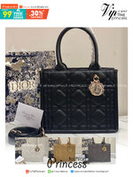 พร้อมส่ง 4 สี Small Dior Book Tote Macrocannage / DIOR TOTE BAG กระเป๋าทรงโท้ท เกรดออริ สลับแท้ 1:1 ใช้ต่างประเทศได้