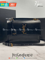 หนังแท้ YSL SAINT LAURENT SUNSET MEDIUM IN SMOOTH LEATHER SHOULDER BAG - BLACK