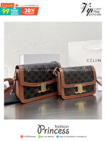 CELINE CROSSBODY BAG / CELINE Teen Triomphe Bag **รอบราคาพิเศษต่ำกว่าทุน** มี 2 ขนาด กระเป๋าสะพายรุ่นยอดนิยม งานสวยอยู่ทรงเปิดปิดด้วยตัวล้อคด้านหน้า พร้อมช่องซิป ทรงนี้กำลังมาแรงมาก แมชต์ลุคไหนก็สวย