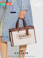 COACH Field Tote 30 in Canvas & Leather LIMITED EDITION COACH X HBC COLLECTION