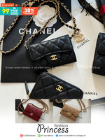 CHANEL mini wallet on chain crossbody กระเป๋าสตางค์พร้อมสายโซ่ หนังแท้ เกรดออริจินอล 1:1 สลับแท้