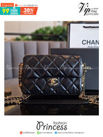 CHANEL flap bag with chain / CHANEL VIP CROSSBODY BAG กระเป๋าทรงสะพายข้าง หนังพียูพรีเมี่ยมหนังนิ่ม อะไหล่ทองวินเทจทั้งใบ