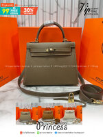 ORI หนังแท้ | Hermes Kelly 25cm กระเป๋าสะพายที่สุดแห่งหรูหราลัคชู นิยามของความสง่างามเหนือกาลเวลา แบรนด์เนมในฝัน งดงามดั่งเจ้าหญิง