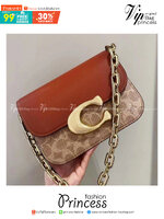 COACH IDOL BAG IN SIGNATURE CANVAS WITH SNAKESKIN DETAIL CM551 ใหม่ล่าสุด2023 โลโก้อะไหล่แบรนด์ใหญ่ซ้อนทับ Luxury สุดๆค่ะ