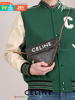 พรีเมี่ยมกิ๊ฟแท้ 100% 】พร้อมส่งที่นี่ที่เดียว VIP gift CELINE IN TRIOMPHE CANVAS TRIANGLE BAG หนังแท้
