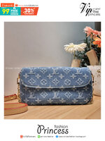 LV wallet on chain ivy denim bag กระเป๋าสไตล์เดนิม ที่ดีไซน์รับ summer ได้ดีมาก กระเป๋าขนาดกำลังสวย น้ำหนักเบา
