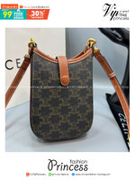 CELINE PHONE POUCH IN TRIOMPHE CANVAS กระเป๋าใส่โทรศัพท์ เกรดออริ สลับแท้ 1:1 ใช้ต่างประเทศได้