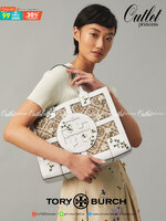 Tory Burch ella jacquard embroidered quadrant tote ลายโมโนแกรม (Monogram) (Material : Woven jacquard leather) ดีไซต์ลำ้เอกลักษณ์ที่โดดเด่น เป็นอีกหนึ่งรุ่นที่ Tory ฺBurch ภูมิใจนำเสนอ ใบใหญ่ค่ะ จุของได้เยอะ ใส่ A4 ได้ งานสวย ตั้งอยู่ทรง จุดเด่นของรุ่นนี้ค