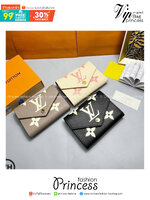 ORI หนังแท้ | LV Victorine Monogram Empreinte Wallet / LV Short Wallet กระเป๋าสตางค์ใบเล็กแบบซองจดหมาย กระเป๋าสตางค์ผู้หญิง 🤍 เกรดออริจินอล