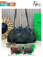 ORI หนังแท้ | Bottega Veneta Dustbag Notte Bag / Bottega Hobo Bag กระเป๋าสะพายดีไซน์สานเป็นเอกลักษณ์ เรียบง่ายไฮคลาส เชือกผูก พร้อมสายสะพายโซ่