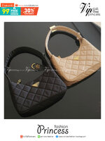 Prada Hobo Mini Quilted Black Nylon Shoulder Bag / PRADA NYLON HANDBAGS ขนาดกะทัดรัด อะไหล่ทอง วัสดุทำจากผ้าNylon ลายตาราง อย่างหนา อยู่ทรง กันน้ำได้ หายห่วงคะ