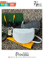 ORI หนังแท้ | GOYARD Hirondelle Bag กระเป๋าสะพายทรงครึ่งวงกลม ใข้งานได้หลายแบบทั้งในสไตล์ลําลอง หรือเป็นทางการ เปิดปิดด้วยซิปเดียว ภายในมีที่กว้างพอจะเก็บสิ่งจําเป็น