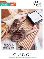 GUCCI รองเท้างานสวม ทรงเปิดส้น ปัก GG tiger (ตามภาพสินค้าจริง) พร้อมว่างอะไหล่ตะขอเกี่ยว สวย หรู (ตัวใหม่ ล่าสุดปีนี้เลยค่ะ) วัสดุผ้าลายแบรนด์ ด้านหน้าโค้งกว้าง ใส่สบาย น้ำหนักเบา แมทส์ชุดง่าย