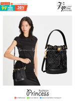 TORY BURCH Mini T Monogram Bucket Bag jacquard black / Tory Mini Bucket Bag กระเป๋าทรงบัคเก็ต ไซส์มินิ สีดำสุดคลาสสิก สีดำคลาสสิก กระเป๋าทรงขนมจีบ รุ่นใหม่ล่าสุด วัสดุผ้าแจคการ์ด ตัดขอบหนังสวย