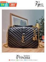YSL College Medium Bag / Yves Saint laurent crossbody boutique กระเป๋าสะพายไหล่ ดีไซน์ทรงสวยหรู พิเศษ แถมฟรี พวงกุญแจห้อยเอกลักษณ์แบรนด์ ดูแพงไปหมดจริงๆไอเท็มนี้