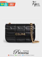 CELINE CHAIN SHOULDER BAG MATELASSE MONOCHROME ภาพสินค้าถ่ายจากงานขายจริง ใช้งานต่างประเทศได้