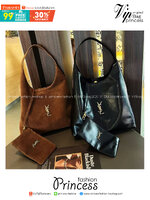YSL Hobo Leather Bag / YSL Hobo Suede Bag กระเป๋าสะพายทรงโท้ทใบใหญ่รุ่นใหม่ หูจับในตัวใช้งานง่ายจุของได้เยอะ งานหนังเรียบและงานหนังกลับสีน้ำตาล ดีไซน์เรียบแต่หรู