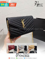 YSL Small Envelope Clutch Bag กระเป๋าสะพายสุดฮอต ดีไซน์เรียบหรู ดูติดแกลมสุดๆ โดดเด่นด้วยโลโก้ด้านหน้า เพิ่มดีเทลความผู้ดี