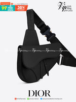 VIP 】หนังแท้ CHRISTIAN DIOR SADDLE BAG Black Grained Calfskin
